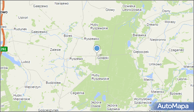 mapa Gołąbki, Gołąbki gmina Rogowo na mapie Targeo