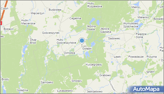 mapa Gołąbki, Gołąbki gmina Trzemeszno na mapie Targeo