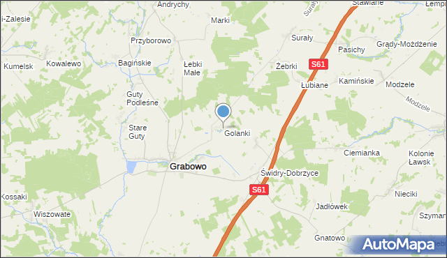 mapa Golanki, Golanki na mapie Targeo