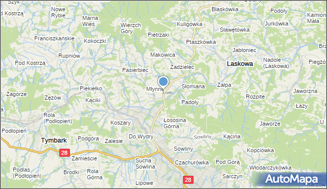 mapa Golanówka, Golanówka na mapie Targeo