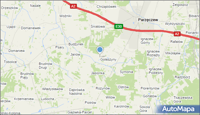 mapa Gołaszyny, Gołaszyny na mapie Targeo