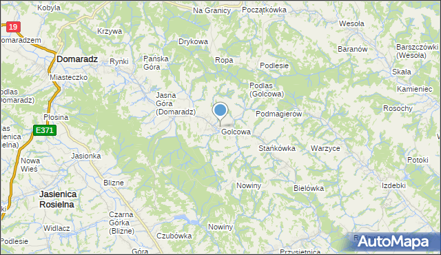 mapa Golcowa, Golcowa na mapie Targeo