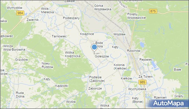 mapa Goleszów, Goleszów gmina Mielec na mapie Targeo