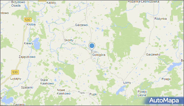 mapa Gołogóra, Gołogóra gmina Świątki na mapie Targeo