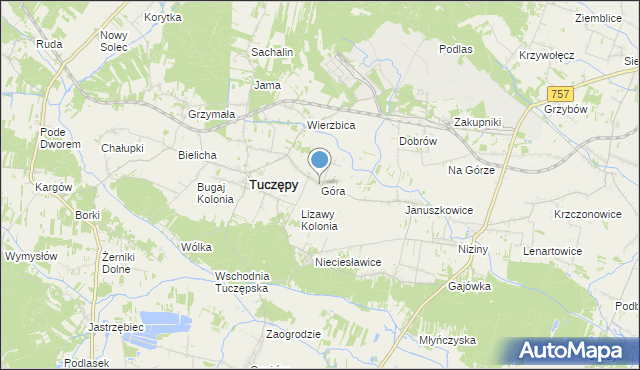 mapa Góra, Góra gmina Tuczępy na mapie Targeo