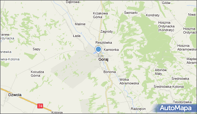 mapa Goraj, Goraj powiat biłgorajski na mapie Targeo