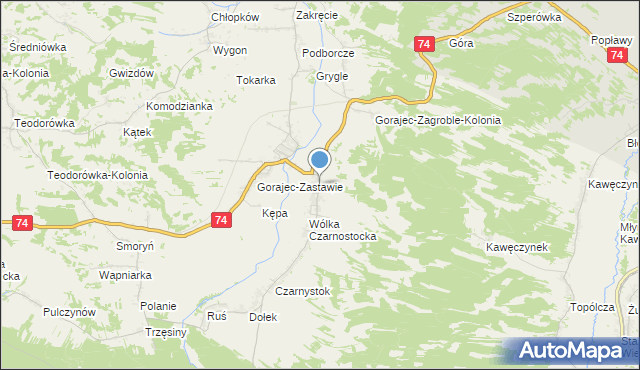 mapa Gorajec-Zagroble, Gorajec-Zagroble na mapie Targeo