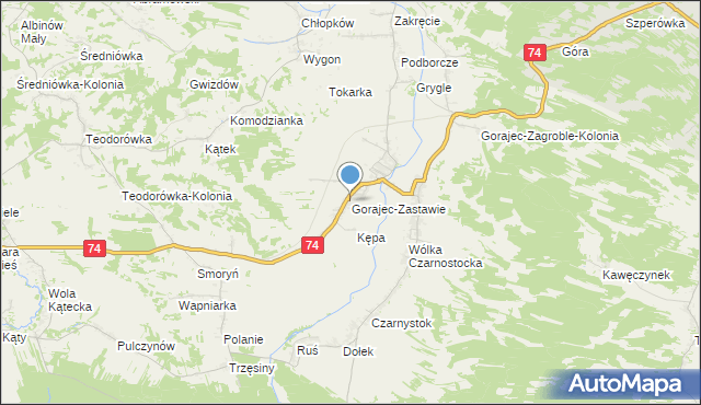 mapa Gorajec-Zastawie, Gorajec-Zastawie na mapie Targeo