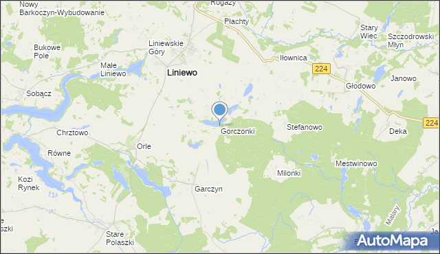mapa Gorczonki, Gorczonki na mapie Targeo