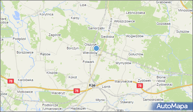 mapa Górki, Górki gmina Kije na mapie Targeo