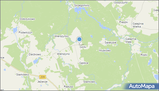 mapa Górki, Górki gmina Kołczygłowy na mapie Targeo