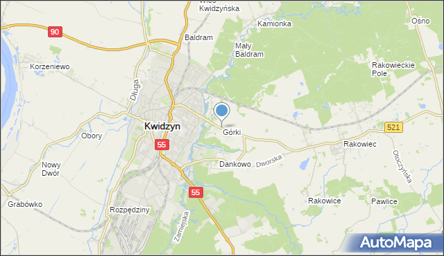mapa Górki, Górki gmina Kwidzyn na mapie Targeo
