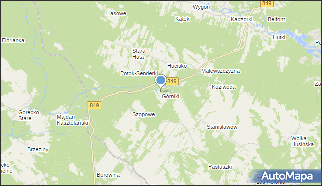 mapa Górniki, Górniki gmina Józefów na mapie Targeo