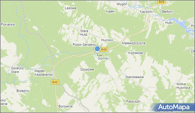 mapa Górniki, Górniki gmina Józefów na mapie Targeo