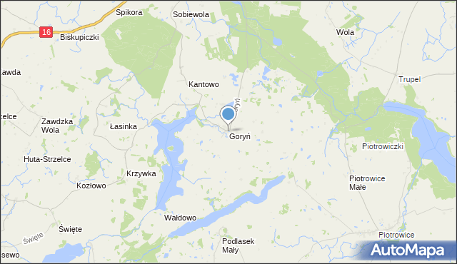 mapa Goryń, Goryń gmina Kisielice na mapie Targeo