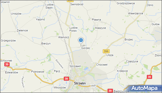 mapa Górzec, Górzec na mapie Targeo