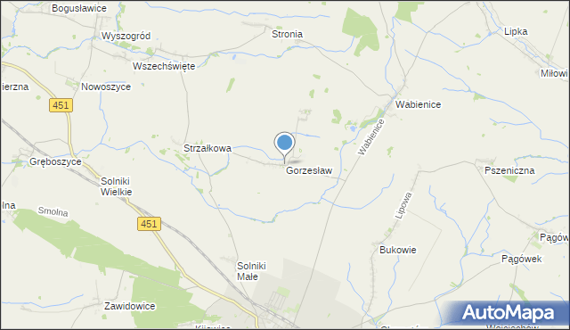 mapa Gorzesław, Gorzesław na mapie Targeo