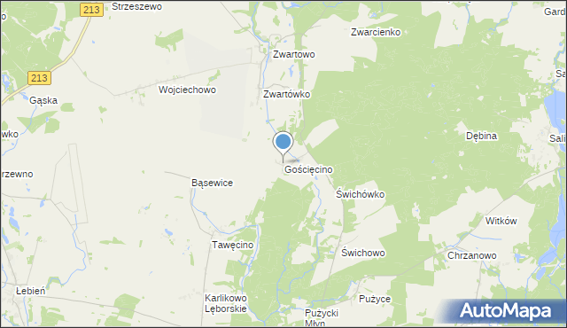 mapa Gościęcino, Gościęcino na mapie Targeo
