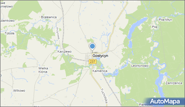 mapa Gostycyn, Gostycyn na mapie Targeo
