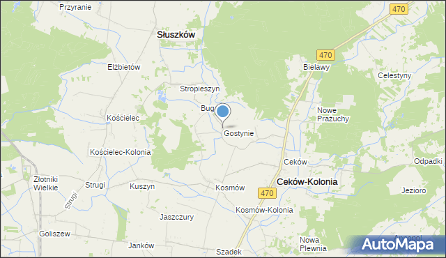 mapa Gostynie, Gostynie na mapie Targeo