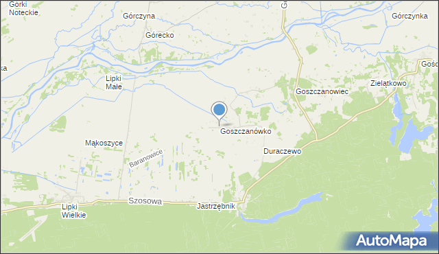 mapa Goszczanówko, Goszczanówko na mapie Targeo
