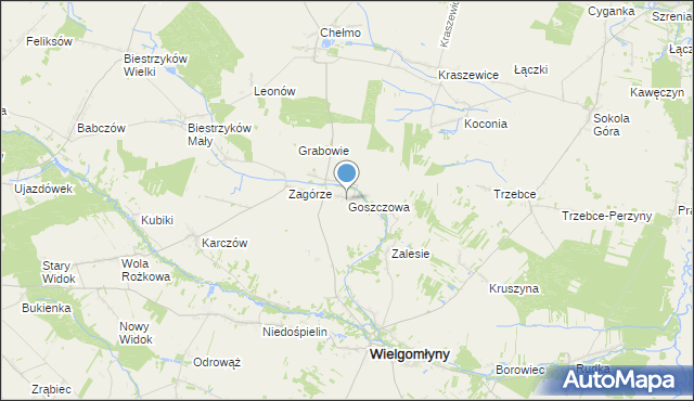 mapa Goszczowa, Goszczowa na mapie Targeo