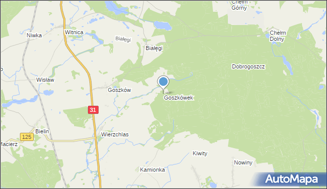 mapa Goszkówek, Goszkówek na mapie Targeo