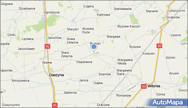 mapa Gozdków, Gozdków gmina Witonia na mapie Targeo