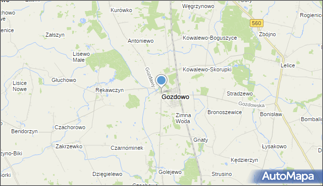 mapa Gozdowo, Gozdowo powiat sierpecki na mapie Targeo