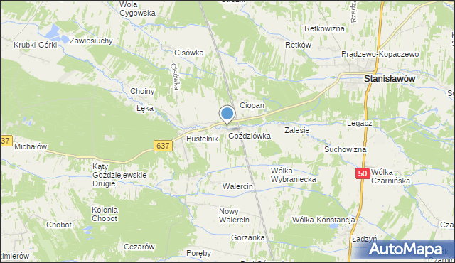 mapa Goździówka, Goździówka na mapie Targeo