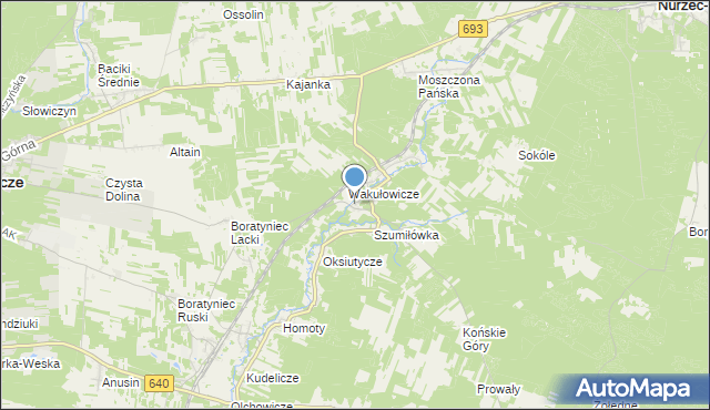 mapa Grabarka, Grabarka gmina Nurzec-Stacja na mapie Targeo