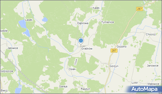 mapa Grabków, Grabków gmina Lubsko na mapie Targeo