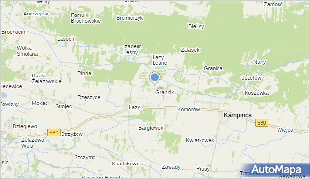 mapa Grabnik, Grabnik gmina Kampinos na mapie Targeo