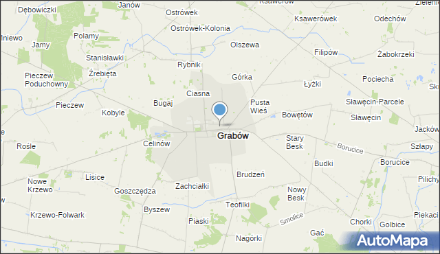 mapa Grabów, Grabów powiat łęczycki na mapie Targeo