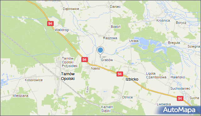 mapa Grabów, Grabów gmina Izbicko na mapie Targeo