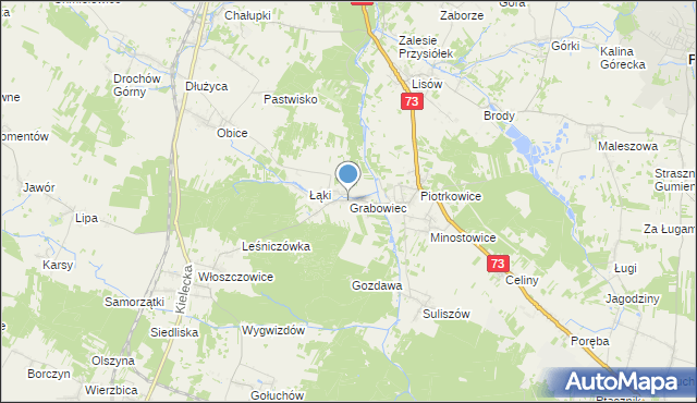 mapa Grabowiec, Grabowiec gmina Chmielnik na mapie Targeo
