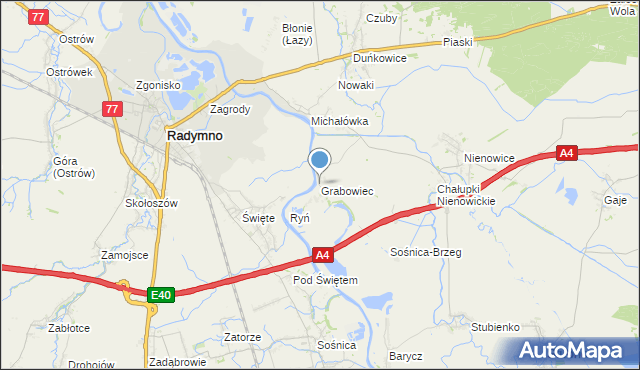 mapa Grabowiec, Grabowiec gmina Radymno na mapie Targeo