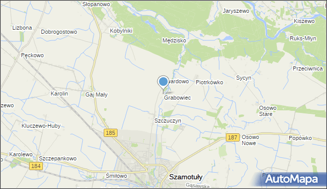 mapa Grabowiec, Grabowiec gmina Szamotuły na mapie Targeo