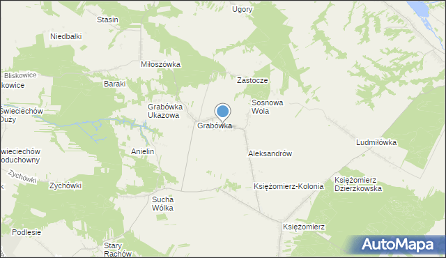 mapa Grabówka-Kolonia, Grabówka-Kolonia na mapie Targeo