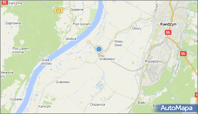 mapa Grabówko, Grabówko gmina Kwidzyn na mapie Targeo