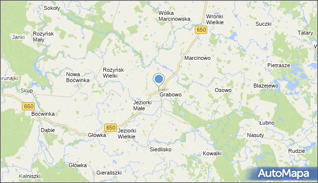 mapa Grabowo, Grabowo gmina Gołdap na mapie Targeo