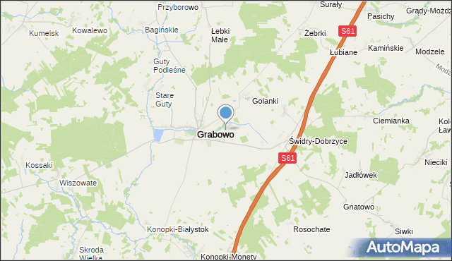mapa Grabowskie, Grabowskie na mapie Targeo