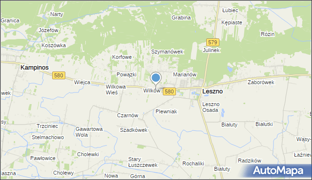 mapa Grądy, Grądy gmina Leszno na mapie Targeo