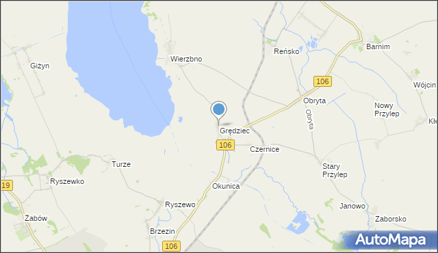 mapa Grędziec, Grędziec na mapie Targeo