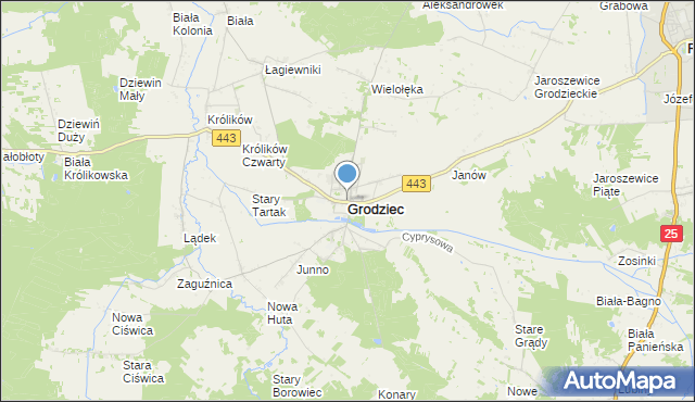 mapa Grodziec, Grodziec powiat koniński na mapie Targeo