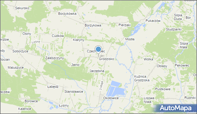 mapa Grodzisko, Grodzisko gmina Żytno na mapie Targeo