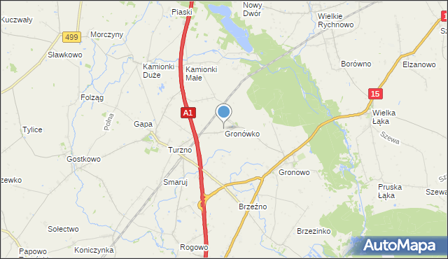 mapa Gronówko, Gronówko gmina Lubicz na mapie Targeo