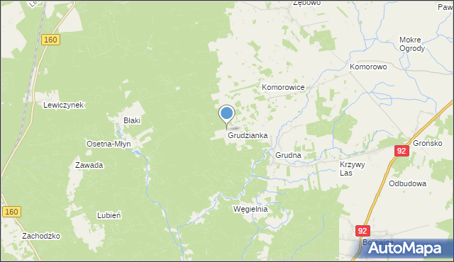 mapa Grudzianka, Grudzianka na mapie Targeo