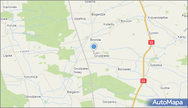 mapa Grudzielec, Grudzielec na mapie Targeo