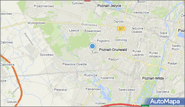 mapa Grunwald, Grunwald gmina Poznań na mapie Targeo